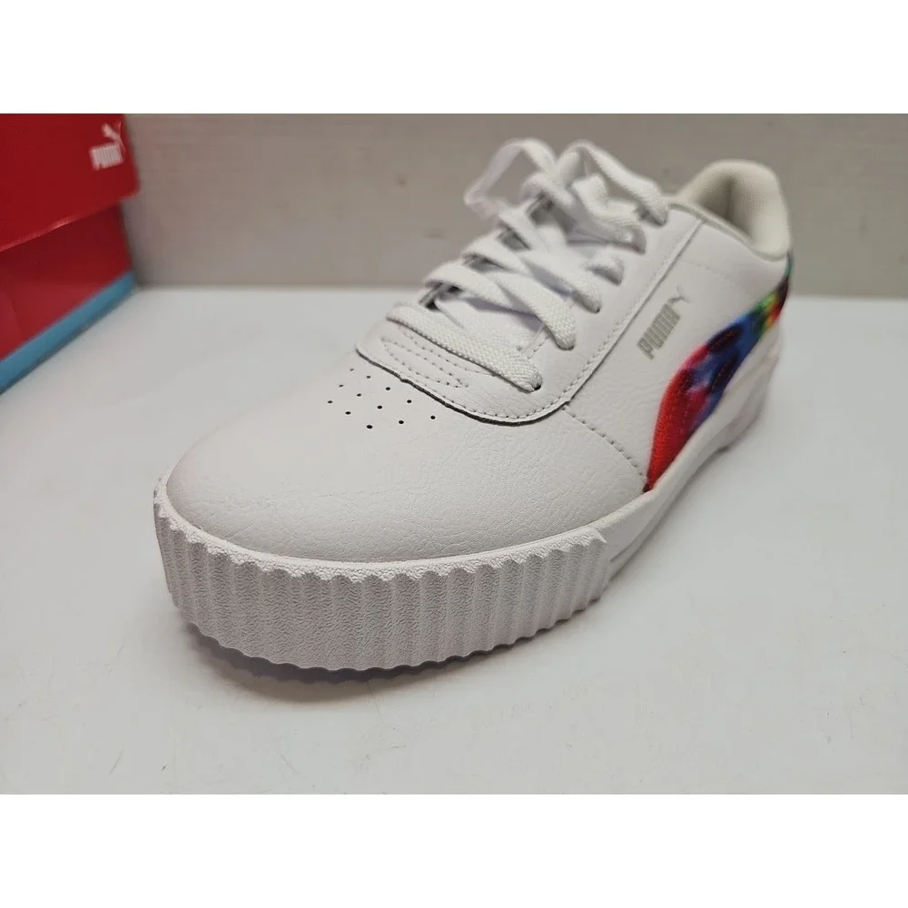 PUMA‎ Carina Tie Dye Espadrilles Women's Sneakers White/Metallic Silver Size 9
